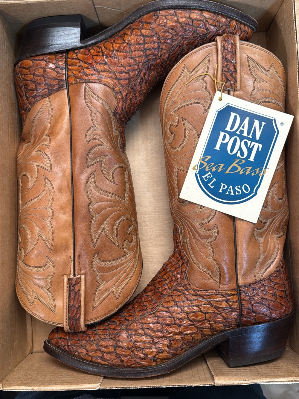 1988 Vintage Dan Post Cognac Western Boots